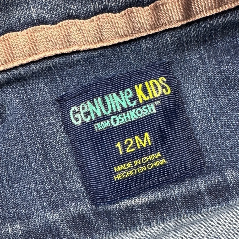 Genuine Kids OshKosh Blue Jean Denim Snap Front Jacket Size Girls 12 Months